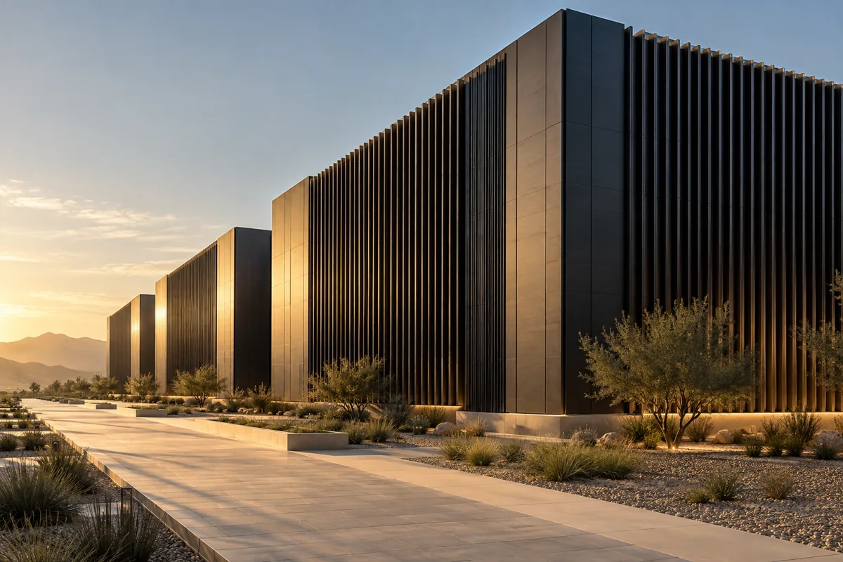 Conceptual architecture representing energy-intensive enterprise infrastructure.